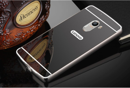 Добави още лукс Бъмпъри за телефони Луксозен алуминиев бъмпър с твърд гръб огледален за Lenovo A7010 / Vibe X3 lite черен